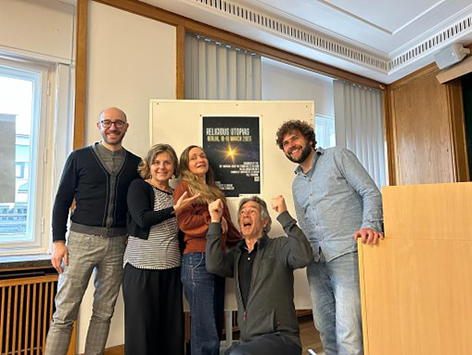 Conference ‘Religious Utopias,’ Berlin, 16-18 March 2023. The organizing and scientific committee (from the left): Alessandro Testa, Clara Saraiva, Victoria Hegner, Peter Jan Margry, Thorsten Wettich.